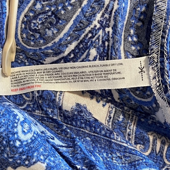 Free People Blue Paisley Lace Halter Mini Dress Boho Coastal Grandma Resort XS - Picture 8 of 10